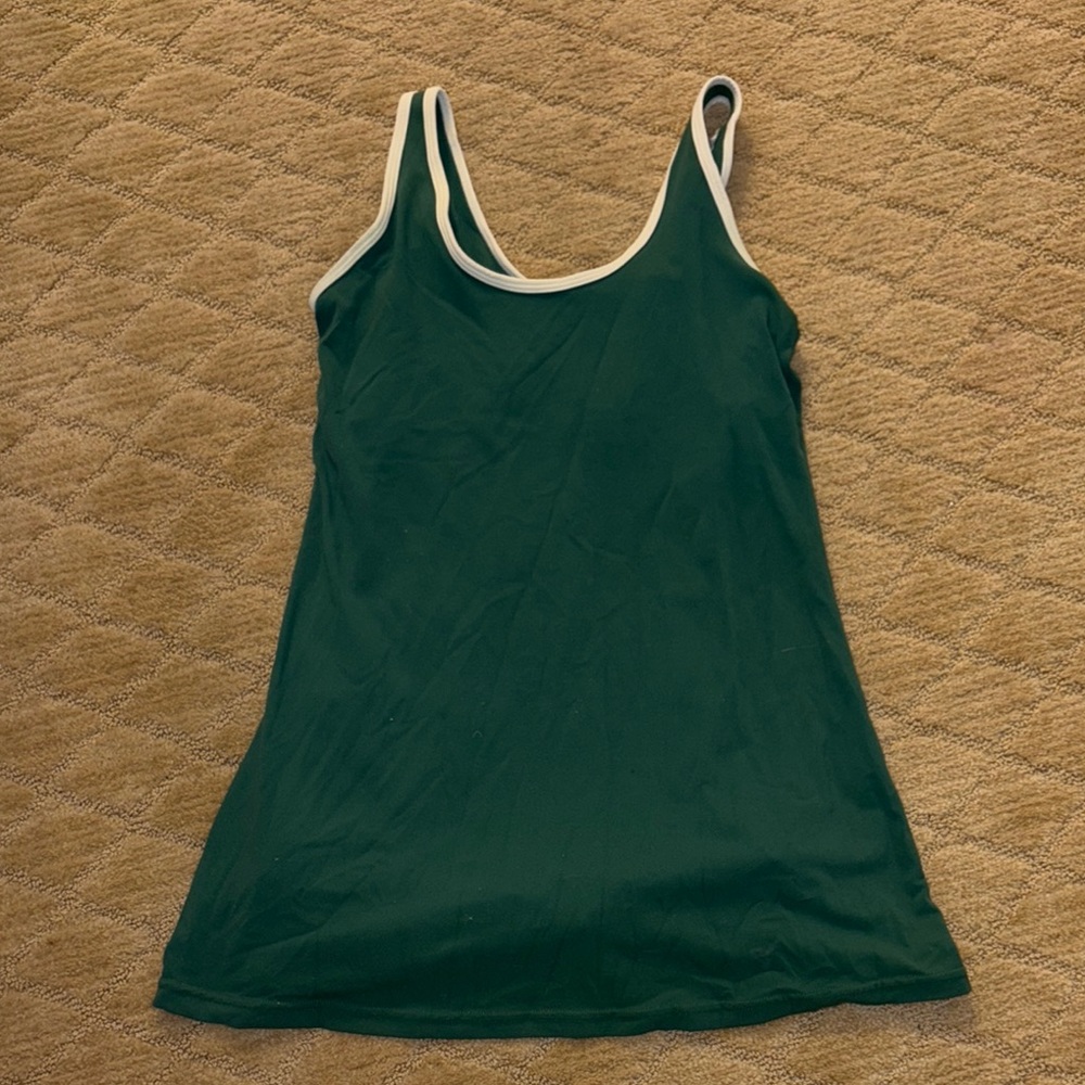 Splits59 Teal athletic dress with white Edging